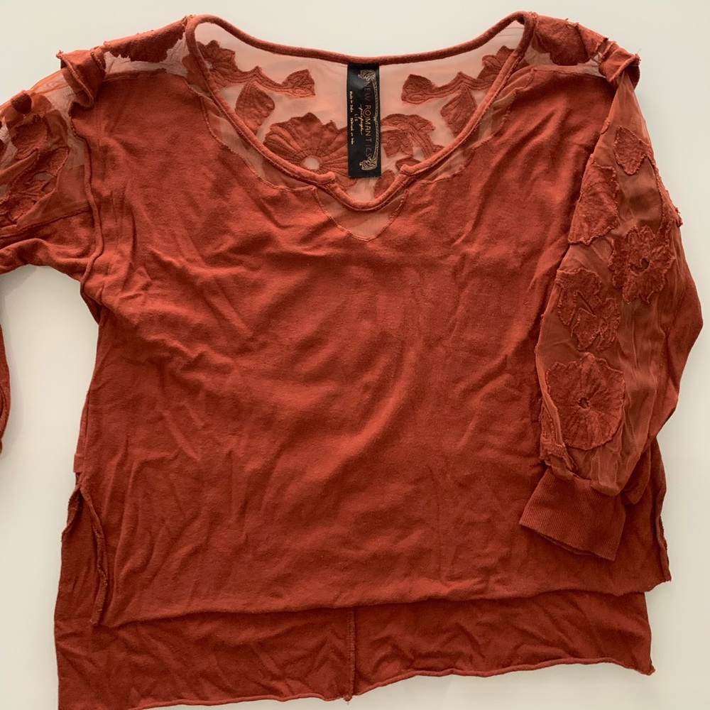 Free people lace sweatshirt blouse